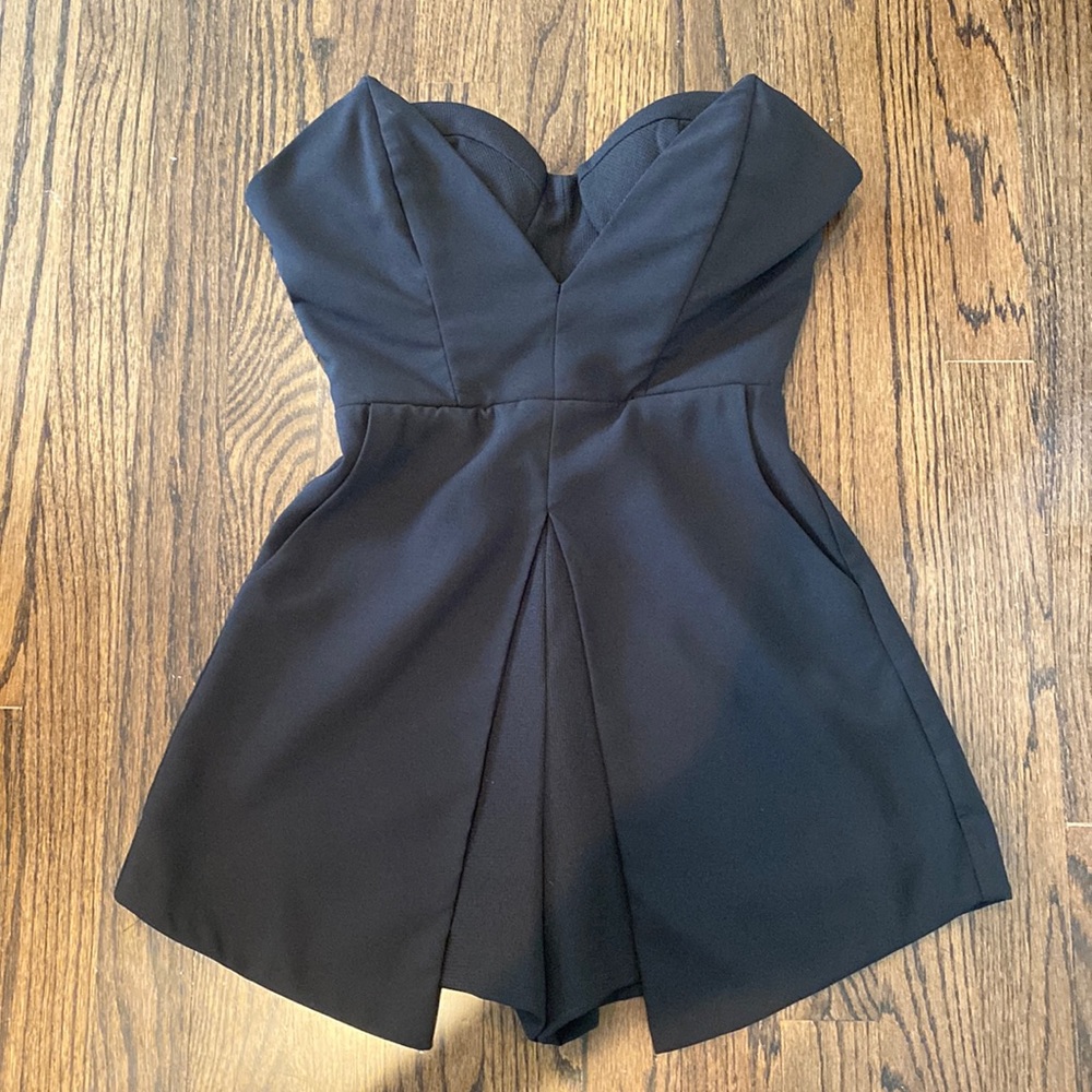 AQ/AQ BLACK BUSTIER ROMPER